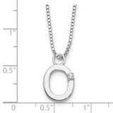 White Ice Sterling Silver Rhodium-plated 18 inch Diamond Letter O Initial Necklace plus 2 inch Extender