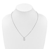 White Ice Sterling Silver Rhodium-plated 18 inch Diamond Letter Q Initial Necklace plus 2 inch Extender