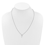 White Ice Sterling Silver Rhodium-plated 18 inch Diamond Letter T Initial Neckalce plus 2 inch Extender