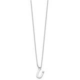 White Ice Sterling Silver Rhodium-plated 18 inch Diamond Letter U Initial Necklace plus 2 inch Extender