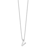 White Ice Sterling Silver Rhodium-plated 18 inch Diamond Letter V Initial Necklace plus 2 inch Extender