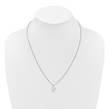 White Ice Sterling Silver Rhodium-plated 18 inch Diamond Letter V Initial Necklace plus 2 inch Extender