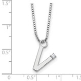 White Ice Sterling Silver Rhodium-plated 18 inch Diamond Letter V Initial Necklace plus 2 inch Extender