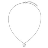 White Ice Sterling Silver Rhodium-plated 18 inch Diamond Letter W Initial Necklace plus 2 inch Extender