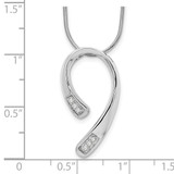 White Ice Sterling Silver Rhodium-plated 18 Inch Diamond Necklace with 2 Inch Extender - QW-3D7627EF-8610