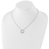 White Ice Sterling Silver Rhodium-plated 18 Inch Diamond Open Circle Necklace with 2 Inch Extender - QW-836BFAA9-4596