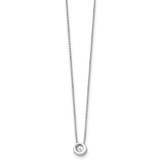 White Ice Sterling Silver Rhodium-plated 18 Inch Diamond Open Circle Necklace with 2 Inch Extender - QW-944D70A9-2525