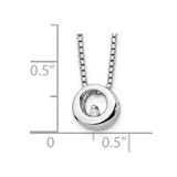 White Ice Sterling Silver Rhodium-plated 18 Inch Diamond Open Circle Necklace with 2 Inch Extender - QW-944D70A9-2525