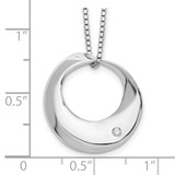 White Ice Sterling Silver Rhodium-plated 18 Inch Diamond Open Circle Necklace with 2 Inch Extender - QW-E671FB47-6436
