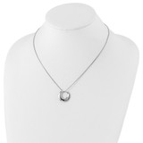 White Ice Sterling Silver Rhodium-plated 18 Inch Diamond Open Circle Necklace with 2 Inch Extender - QW-E671FB47-6436