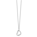 White Ice Sterling Silver Rhodium-plated 18 Inch Diamond Open Heart Necklace with 2 Inch Extender - QW-22BA19CA-1370