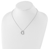 White Ice Sterling Silver Rhodium-plated 18 Inch Diamond Open Heart Necklace with 2 Inch Extender - QW-22BA19CA-1370