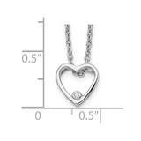 White Ice Sterling Silver Rhodium-plated 18 Inch Diamond Open Heart Necklace with 2 Inch Extender - QW-519E0892-1113