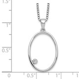 White Ice Sterling Silver Rhodium-plated 18 Inch Diamond Open Oval Necklace with 2 Inch Extender - QW-CBC99221-5109