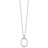 White Ice Sterling Silver Rhodium-plated 18 inch Diamond Oval Necklace plus 2 in Extender