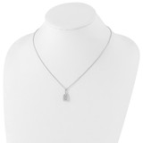White Ice Sterling Silver Rhodium-plated 18 Inch Diamond Spiral Necklace with 2 Inch Extender