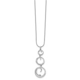 White Ice Sterling Silver Rhodium-plated 18 Inch Diamond Swirl Necklace with 2 Inch Extender - QW-0B226BD0-8203