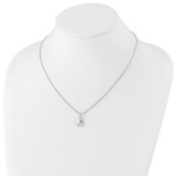 White Ice Sterling Silver Rhodium-plated 18 Inch Diamond Teardrop Necklace with 2 Inch Extender - QW-25FBDEFB-9752