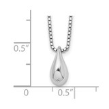 White Ice Sterling Silver Rhodium-plated 18 Inch Diamond Teardrop Necklace with 2 Inch Extender - QW-47651486-8839