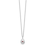 White Ice Sterling Silver Rhodium-plated 18 inch Garnet Necklace with 2 inch Extender