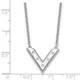 White Ice Sterling Silver Rhodium-plated 18in Diamond V Shape Necklace plus 2in Extender