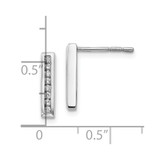 White Ice Sterling Silver Rhodium-plated Chanel-set Diamond Post Drop Earrings