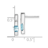 White Ice Sterling Silver Rhodium-plated Diamond and Blue Topaz Post Earrings