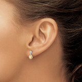 White Ice Sterling Silver Rhodium-plated Diamond and Citrine Post Dangle Earrings - QW-B0E86399-7383