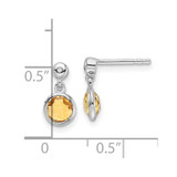 White Ice Sterling Silver Rhodium-plated Diamond and Citrine Post Dangle Earrings - QW-B0E86399-7383