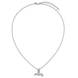 White Ice Sterling Silver Rhodium-plated Diamond and Sapphire Humming Bird 18 inch Necklace plus 2 inch Extender