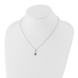White Ice Sterling Silver Rhodium-plated Diamond and Teardrop Amethyst 18 inch Neckalce with 2 inch Extender
