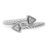 White Ice Sterling Silver Rhodium-plated Diamond Arrow Ring - QW-AC640589-2967