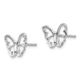 White Ice Sterling Silver Rhodium-plated Diamond Butterfly Post Earrings - QW-43A1B042-4849