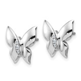 White Ice Sterling Silver Rhodium-plated Diamond Butterfly Post Earrings - QW-85C73E08-6018
