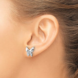 White Ice Sterling Silver Rhodium-plated Diamond Butterfly Post Earrings - QW-85C73E08-6018