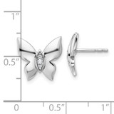 White Ice Sterling Silver Rhodium-plated Diamond Butterfly Post Earrings - QW-85C73E08-6018