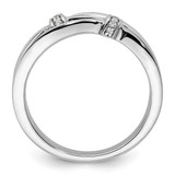 White Ice Sterling Silver Rhodium-plated Diamond Criss Cross Ring - QW-CE82B10D-3064