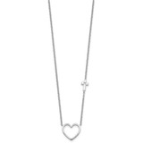 White Ice Sterling Silver Rhodium-plated Diamond Heart and Cross 18 inch Necklace plus 2 inch Extender