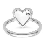 White Ice Sterling Silver Rhodium-plated Diamond Heart Ring - QW-CBBBE7E7-8111