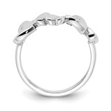 White Ice Sterling Silver Rhodium-plated Diamond Hearts Ring - QW-CF5EEF60-6155