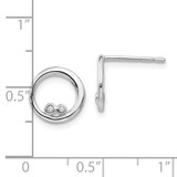 White Ice Sterling Silver Rhodium-plated Diamond Open Circle Post Earrings - QW-09691A0F-9989