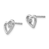 White Ice Sterling Silver Rhodium-plated Diamond Open Heart Post Earrings - QW-2C4FC52E-8532