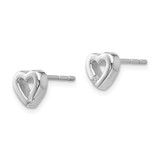 White Ice Sterling Silver Rhodium-plated Diamond Open Heart Post Earrings - QW-7C24BF3A-2938