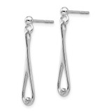 White Ice Sterling Silver Rhodium-plated Diamond Open Teardrop Post Dangle Earrings