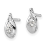 White Ice Sterling Silver Rhodium-plated Diamond Post Earrings - QW-D12F4ADE-4320