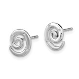 White Ice Sterling Silver Rhodium-plated Diamond Swirl Post Earrings - QW-33E95D9C-2775
