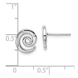 White Ice Sterling Silver Rhodium-plated Diamond Swirl Post Earrings - QW-33E95D9C-2775