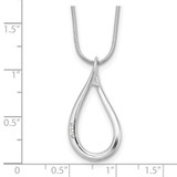 White Ice Sterling Silver Rhodium-plated Diamond Teardrop 18 inch Necklace plus 2 inch Extender