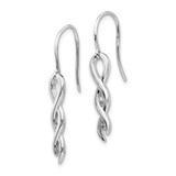 White Ice Sterling Silver Rhodium-plated Diamond Twist Dangle Shepherd Hook Earrings