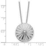 White Ice Sterling Silver Rhodium-plated Fanned Circle with a Diamond 18 inch Necklace plus 2 inch Extender